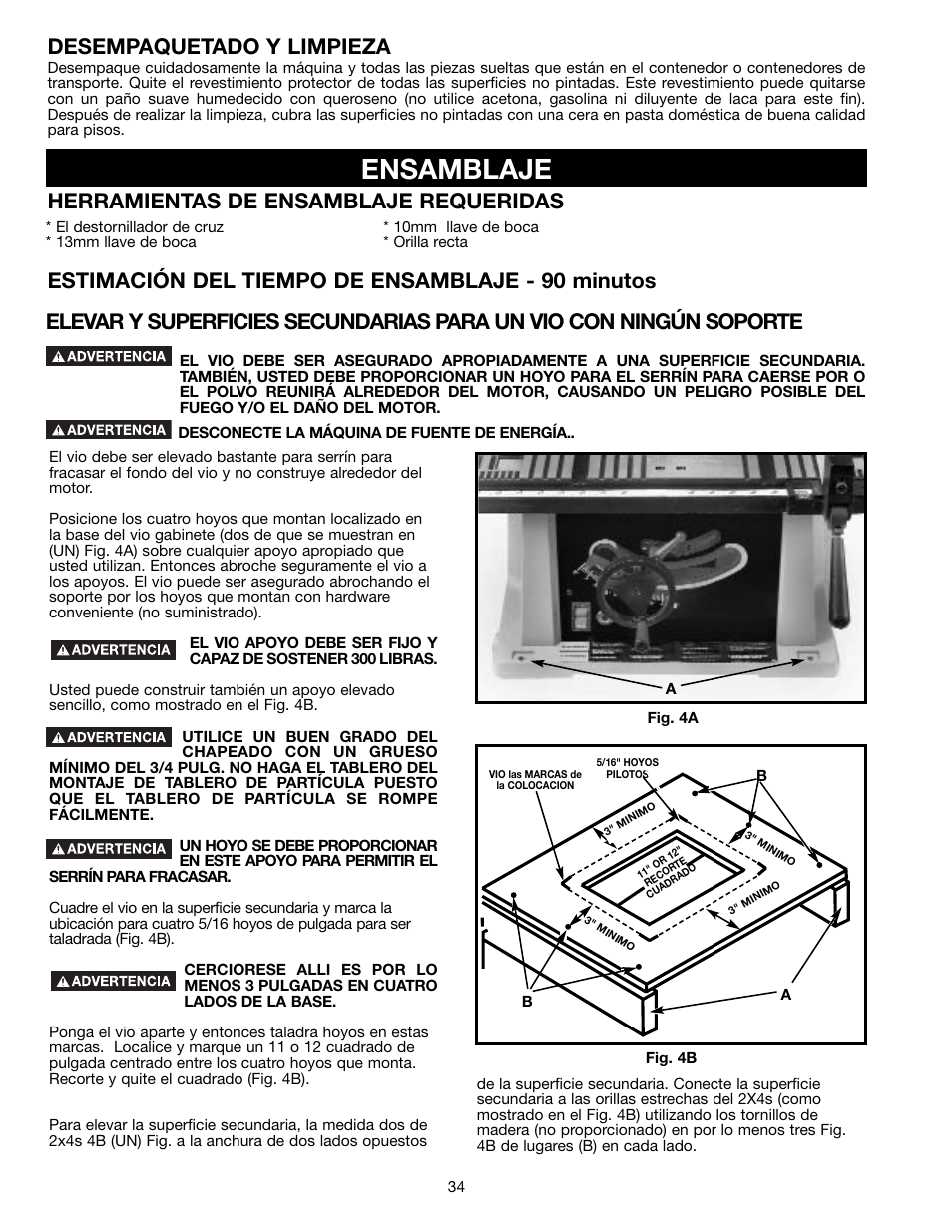 Ensamblaje, Desempaquetado y limpieza | Draytek SHOPMASTER SM200L User Manual | Page 34 / 77