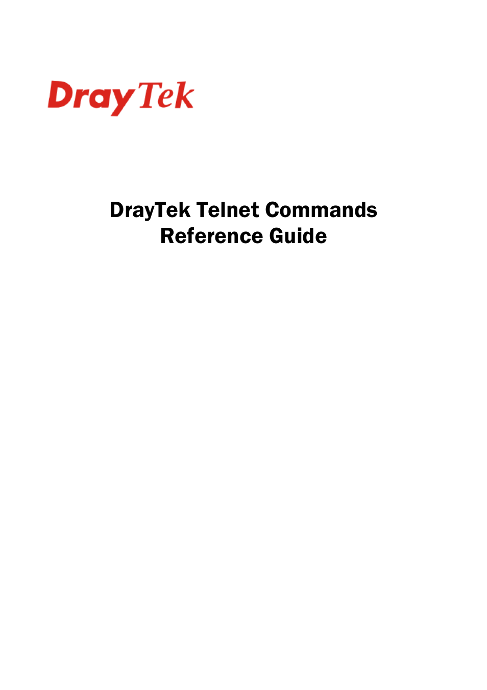 Draytek Telnet Command 1.11 User Manual | 137 pages