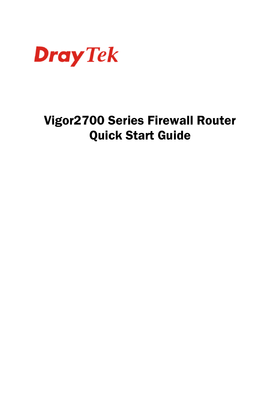 Draytek Vigor2700G User Manual | 32 pages