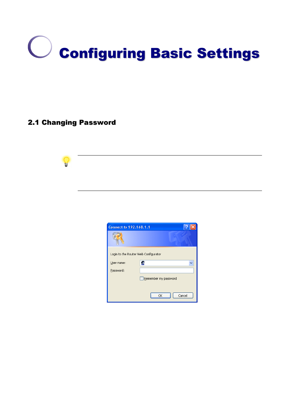 Configuring basic settings | Draytek VIGOR 2700GE/E User Manual | Page 10 / 90