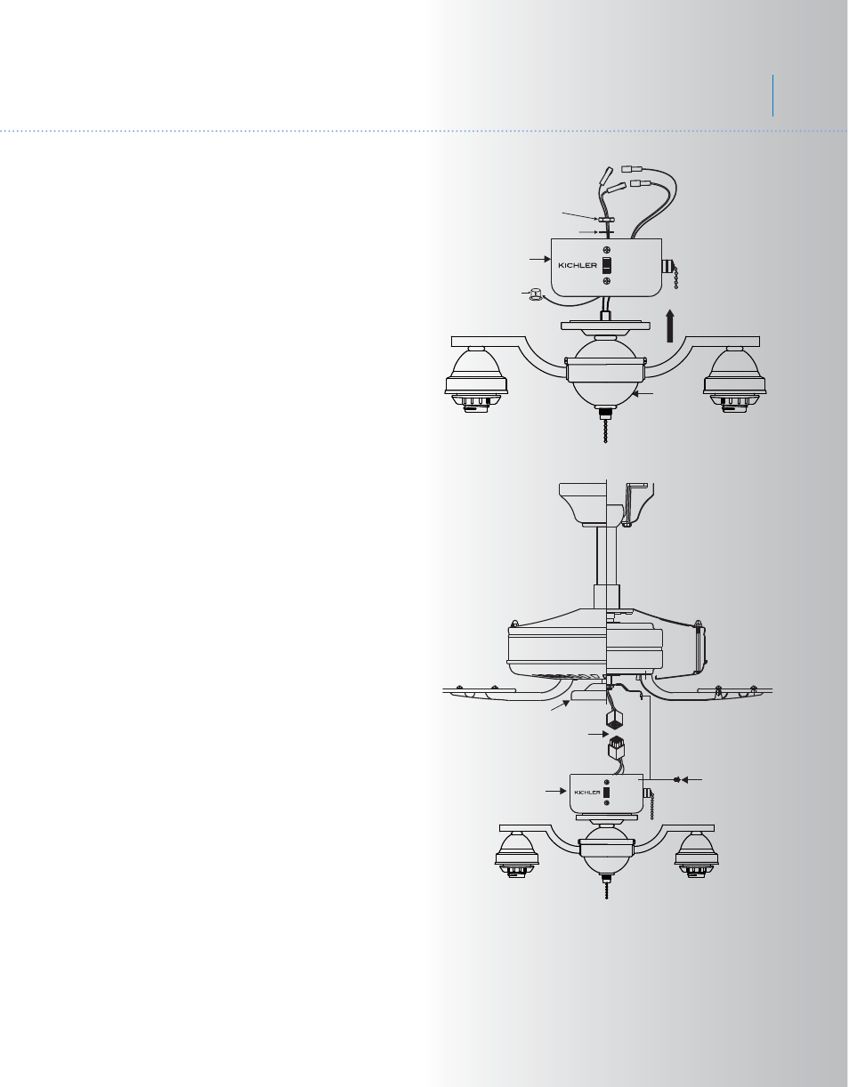 350104-p2, Universal ceiling fan light fixture, Installing the light kit | Kichler 350104 User Manual | Page 3 / 4