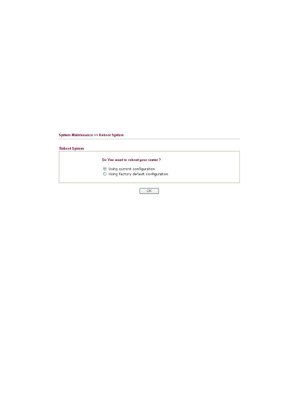 8 reboot system | Draytek 2910 User Manual | Page 184 / 235