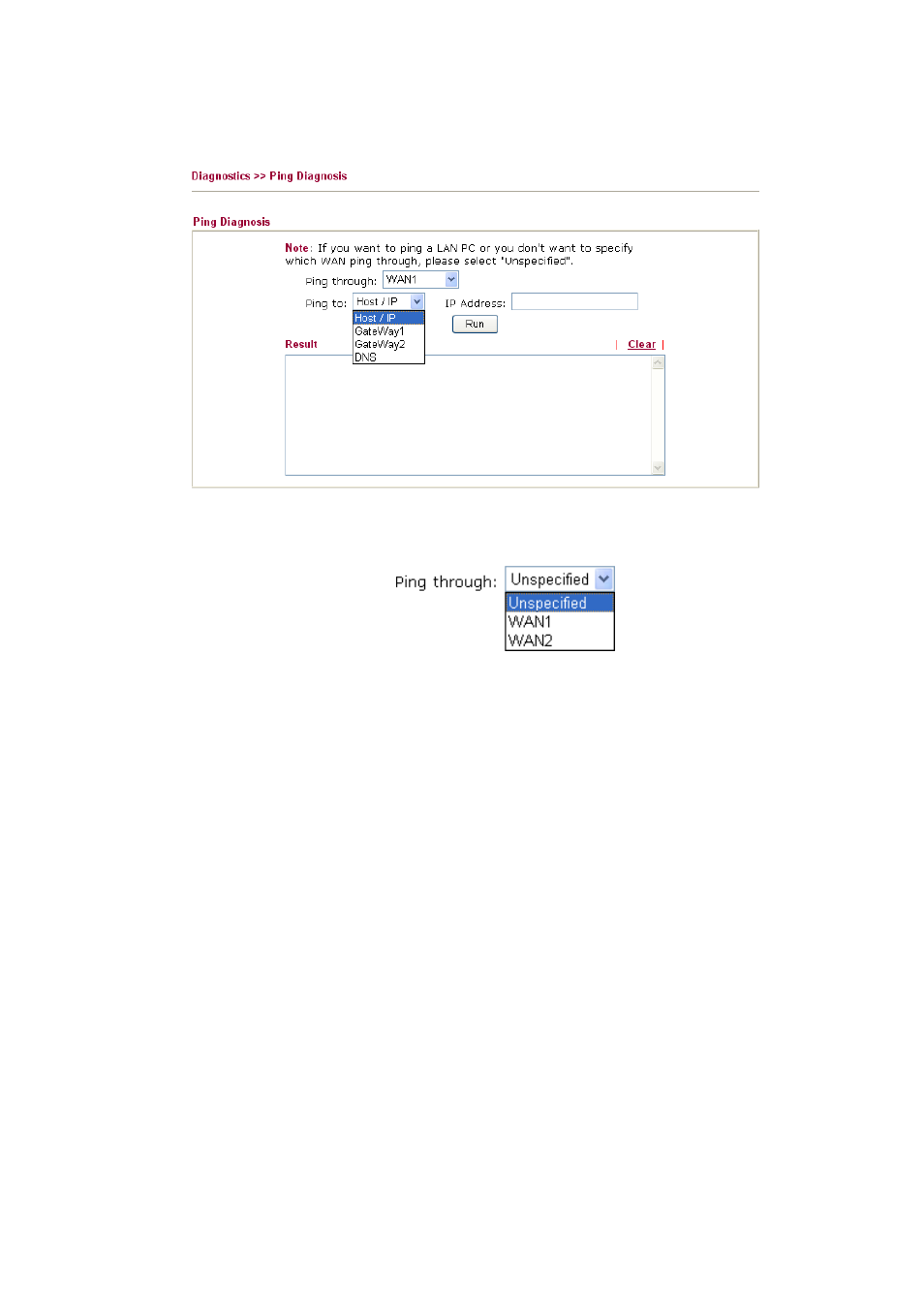 9 ping diagnosis, 10 trace route | Draytek 2910 User Manual | Page 192 / 235