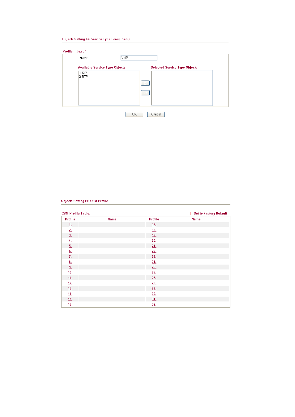 5 csm profile | Draytek 2910 User Manual | Page 68 / 235