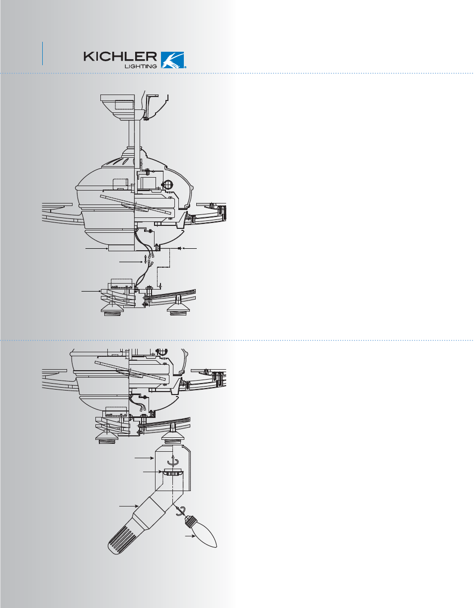 Kcl97a-380062-p3, Installing the lamps & glass shades | Kichler 380062 User Manual | Page 4 / 4