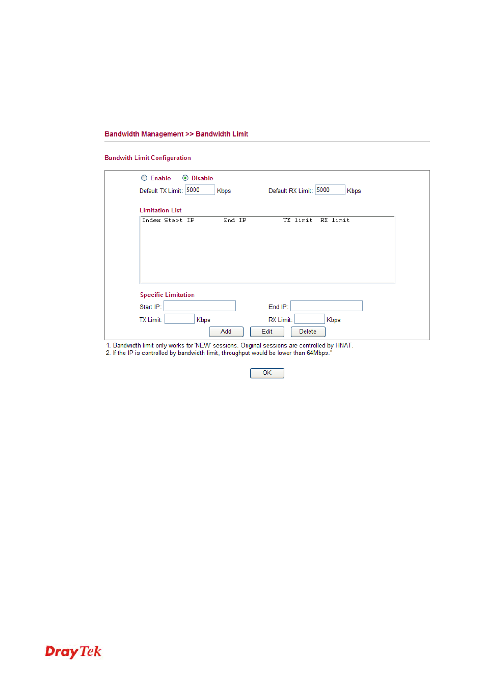 2 bandwidth limit | Draytek 2130 User Manual | Page 146 / 208