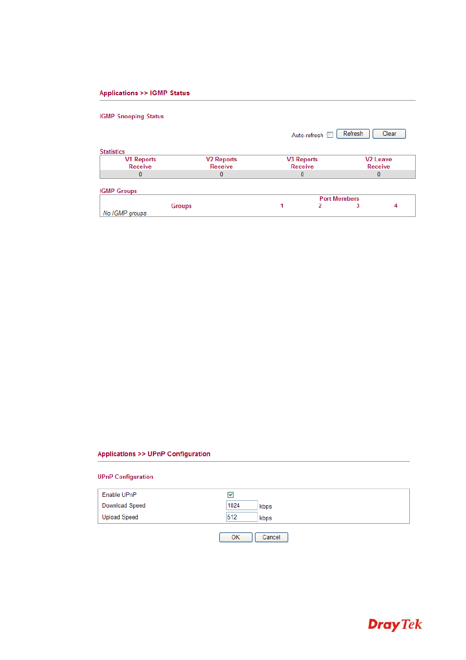4 igmp status, 5 upnp configuration | Draytek 2130 User Manual | Page 159 / 208