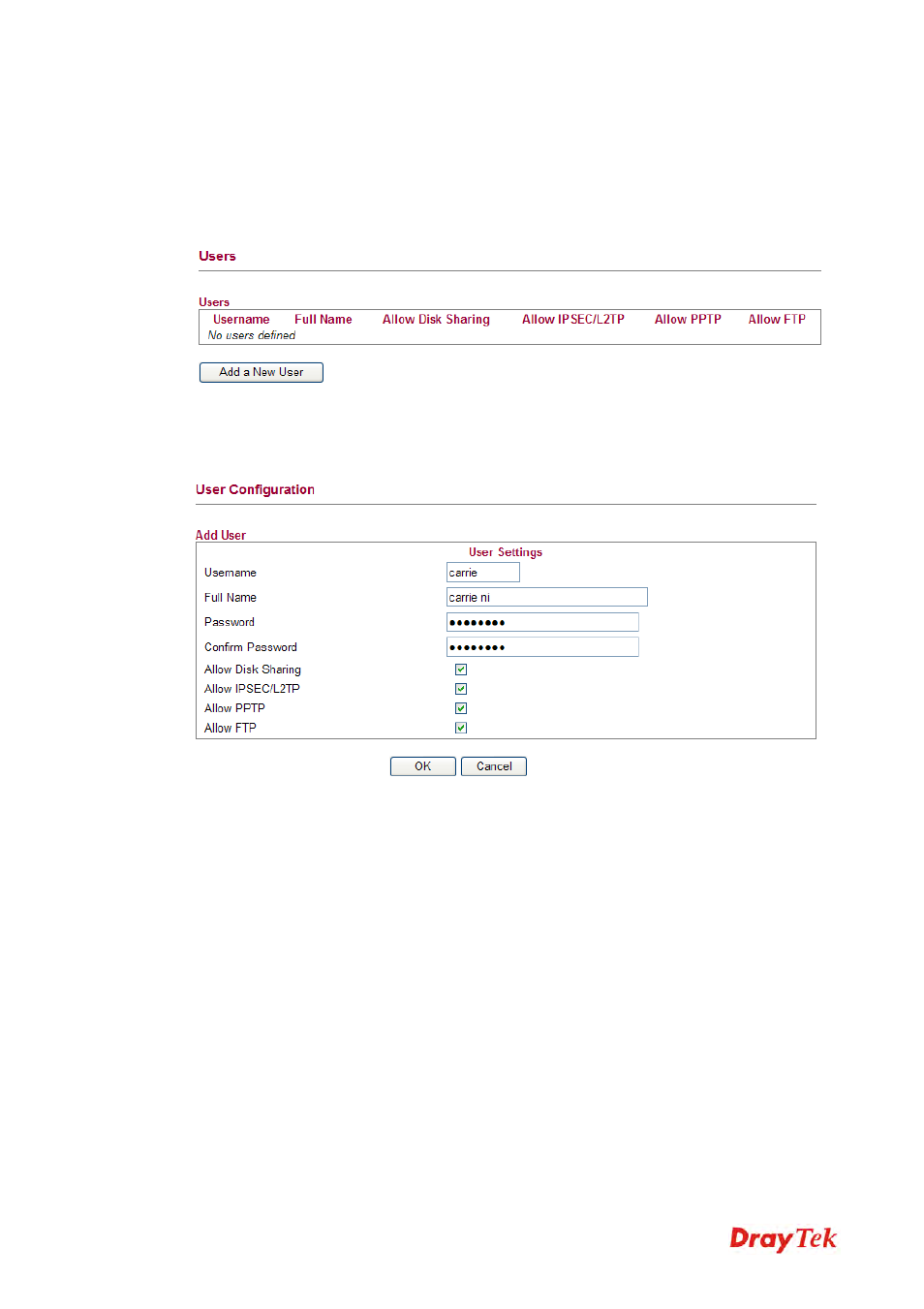 10 user, 1 user configuration | Draytek 2130 User Manual | Page 181 / 208