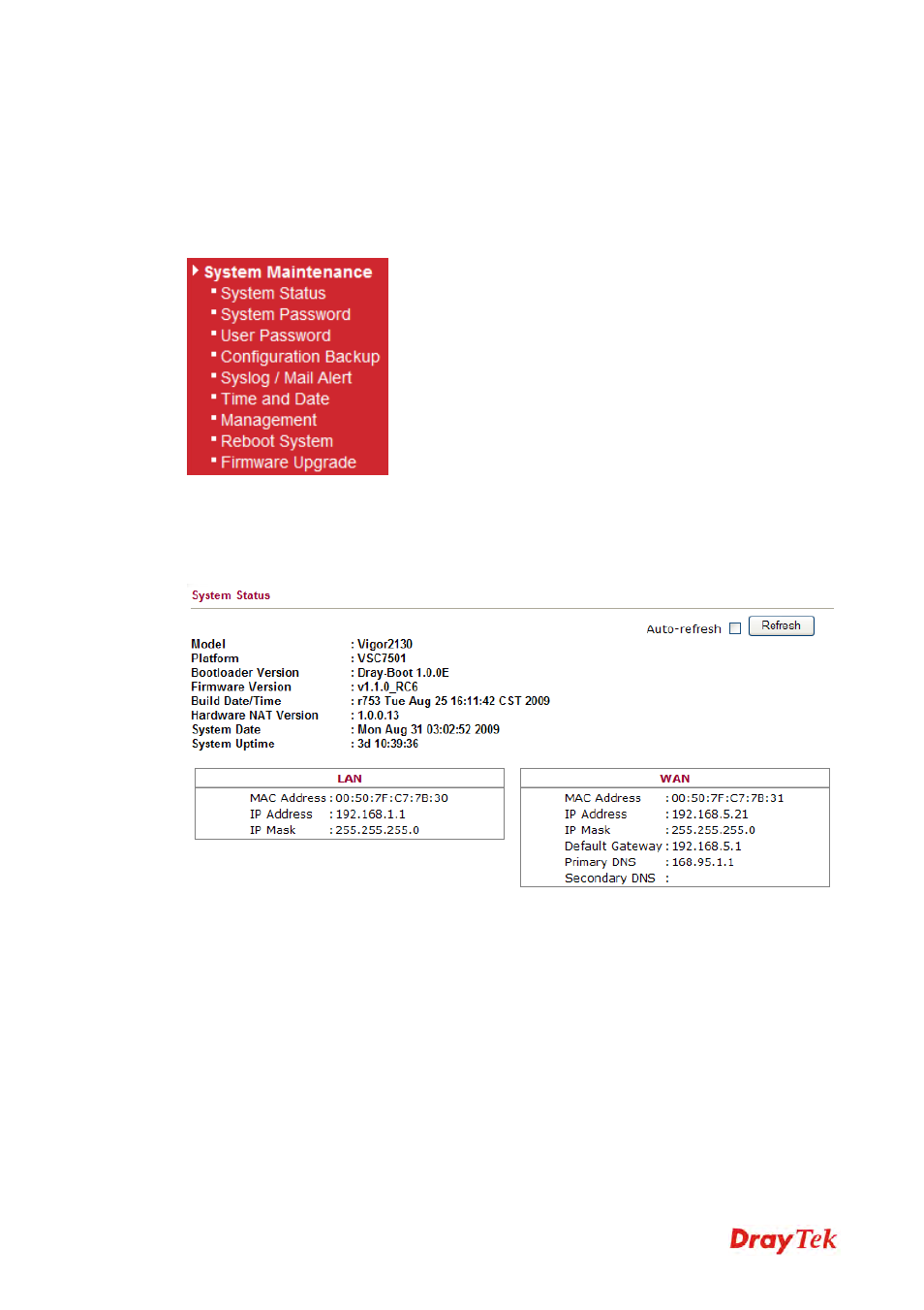 11 system maintenance, 1 system status | Draytek 2130 User Manual | Page 183 / 208