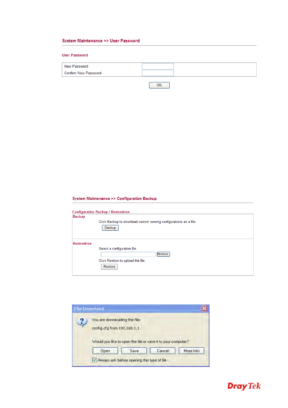 4 configuration backup | Draytek 2130 User Manual | Page 185 / 208