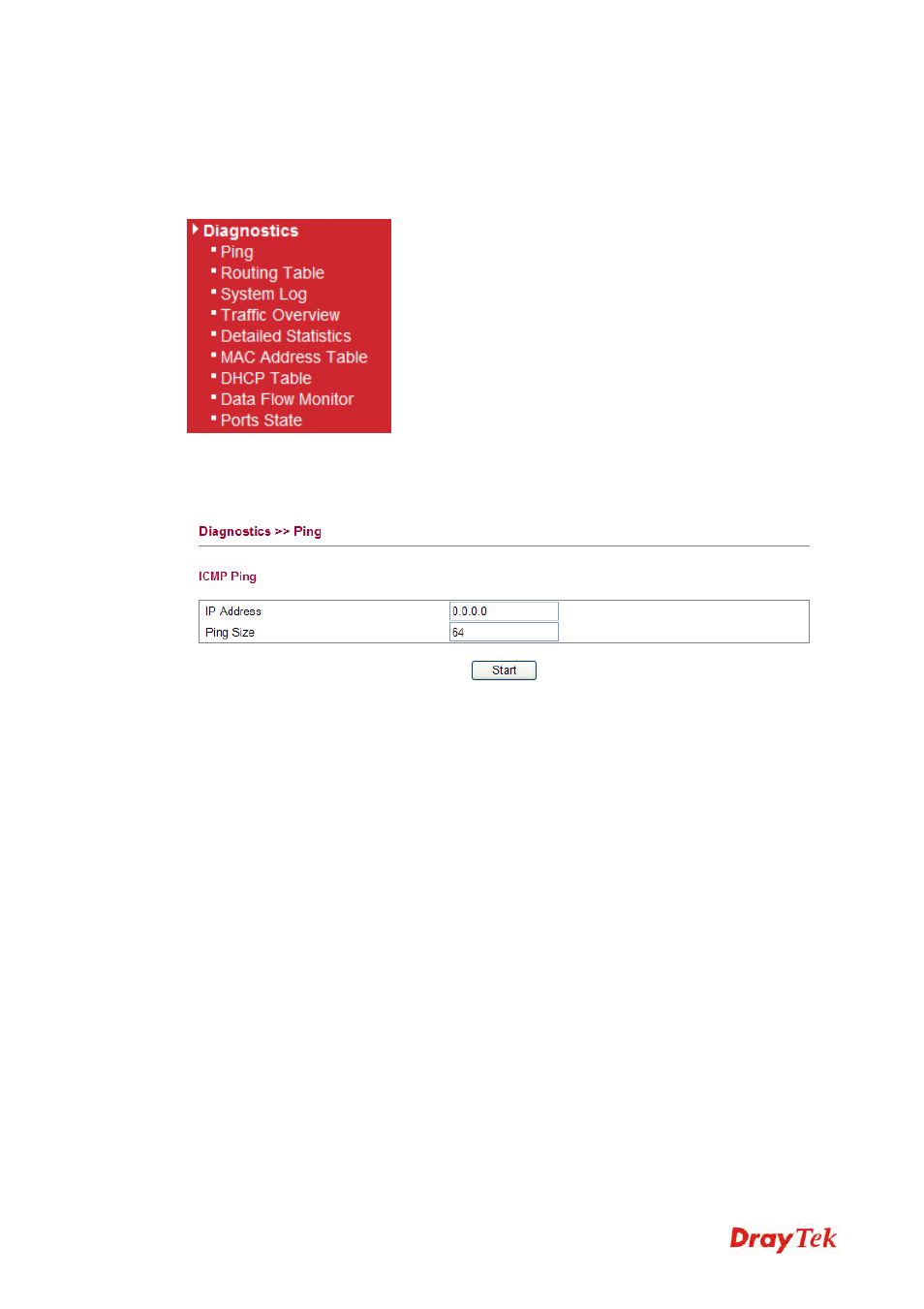 12 diagnostics, 1 ping | Draytek 2130 User Manual | Page 191 / 208