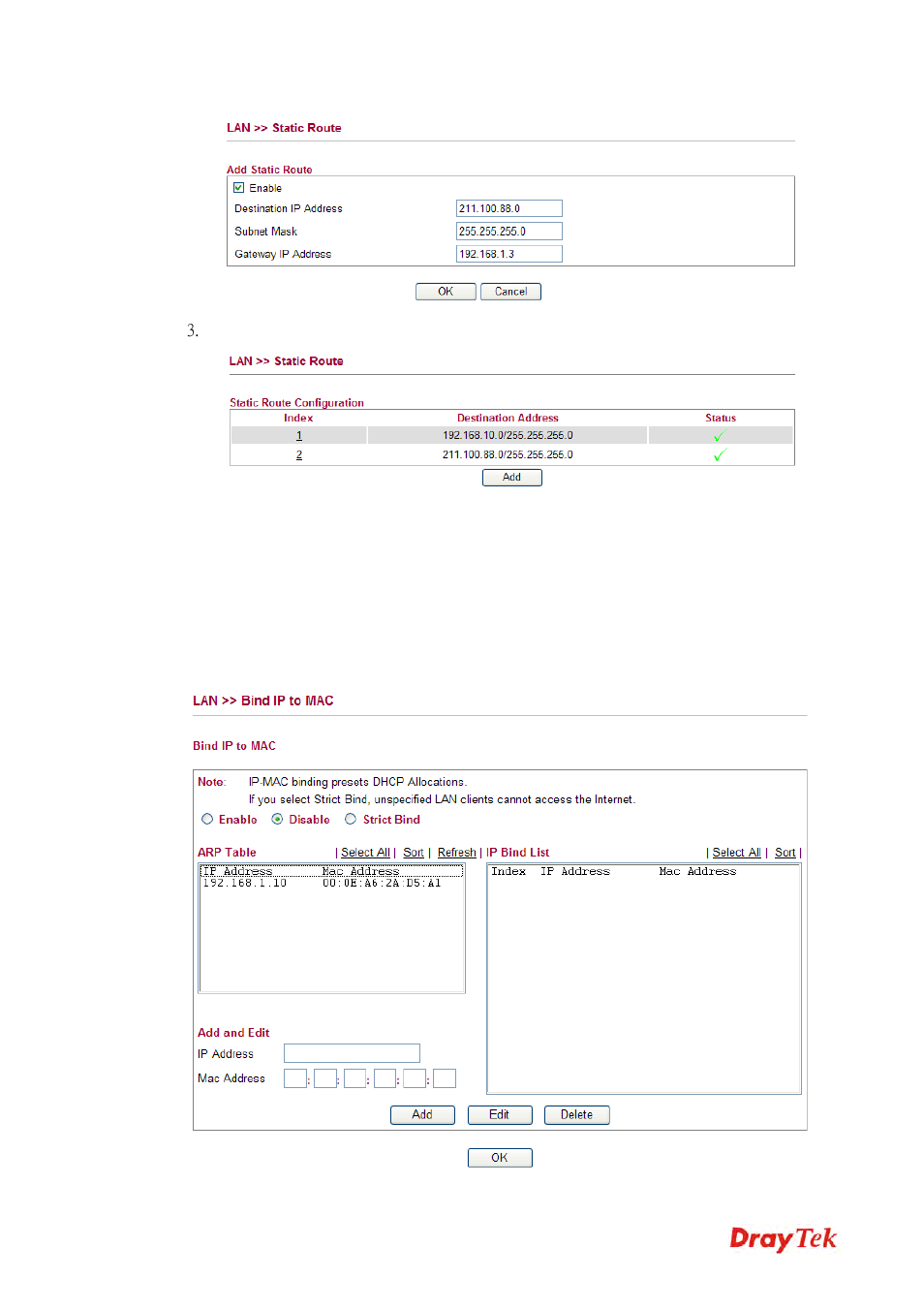 6 bind ip to mac | Draytek 2130 User Manual | Page 57 / 208