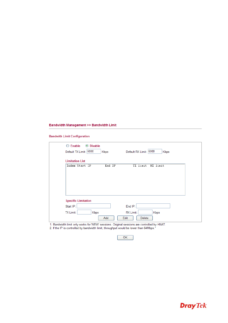 2 bandwidth limit | Draytek 2130 User Manual | Page 63 / 208