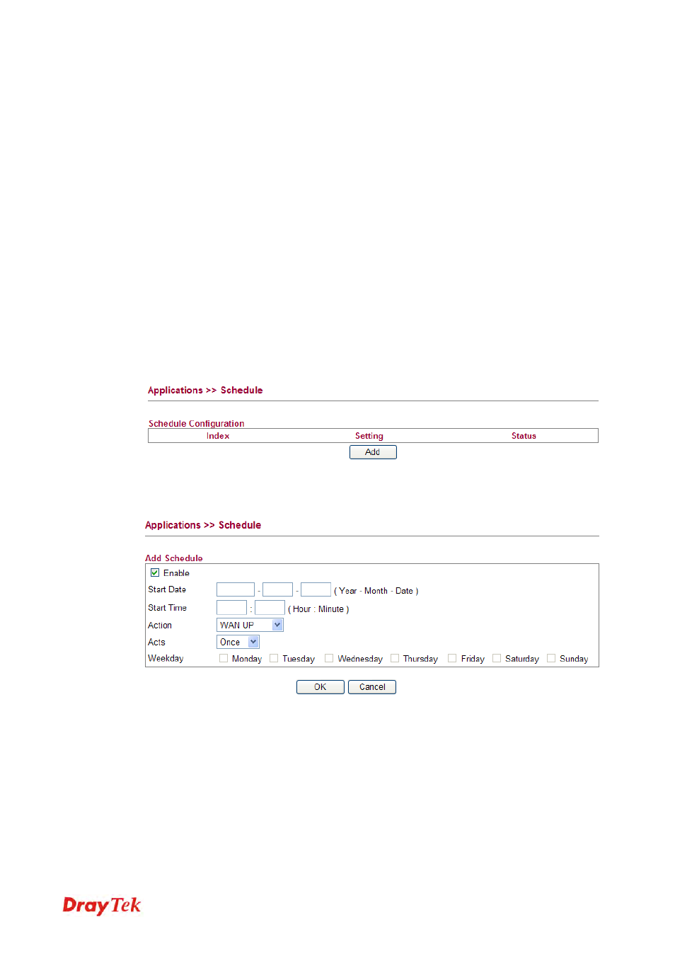 2 schedule | Draytek 2130 User Manual | Page 74 / 208