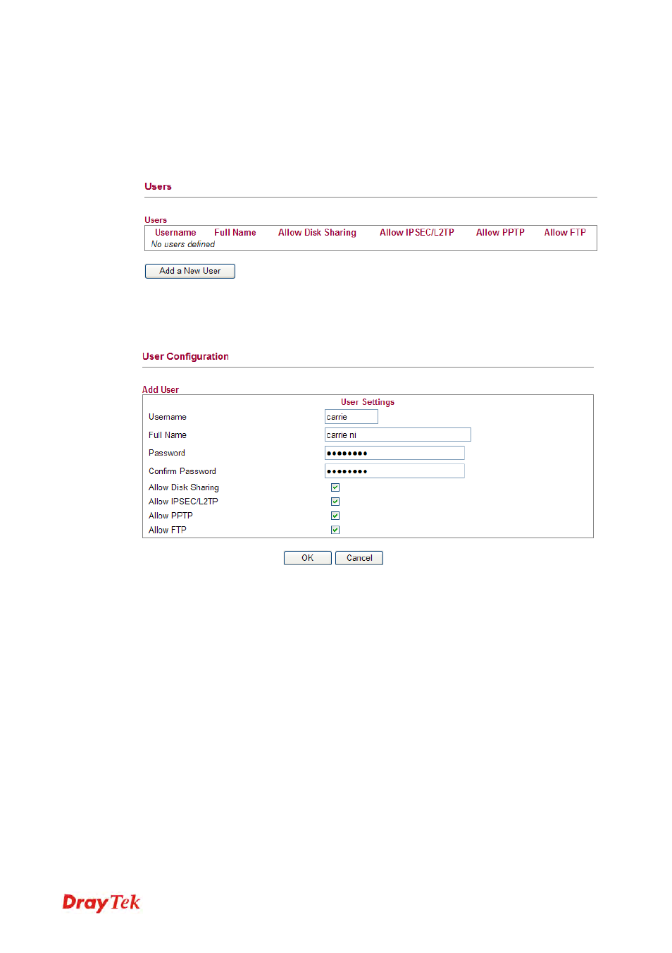 8 user, 1 user configuration | Draytek 2130 User Manual | Page 90 / 208