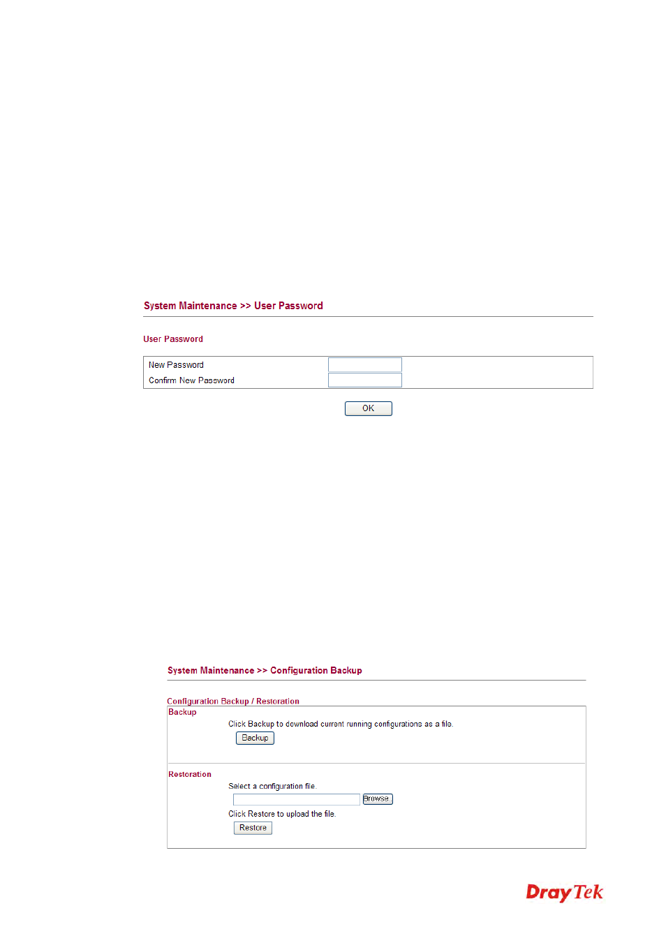 2 user password, 3 configuration backup | Draytek 2130 User Manual | Page 93 / 208