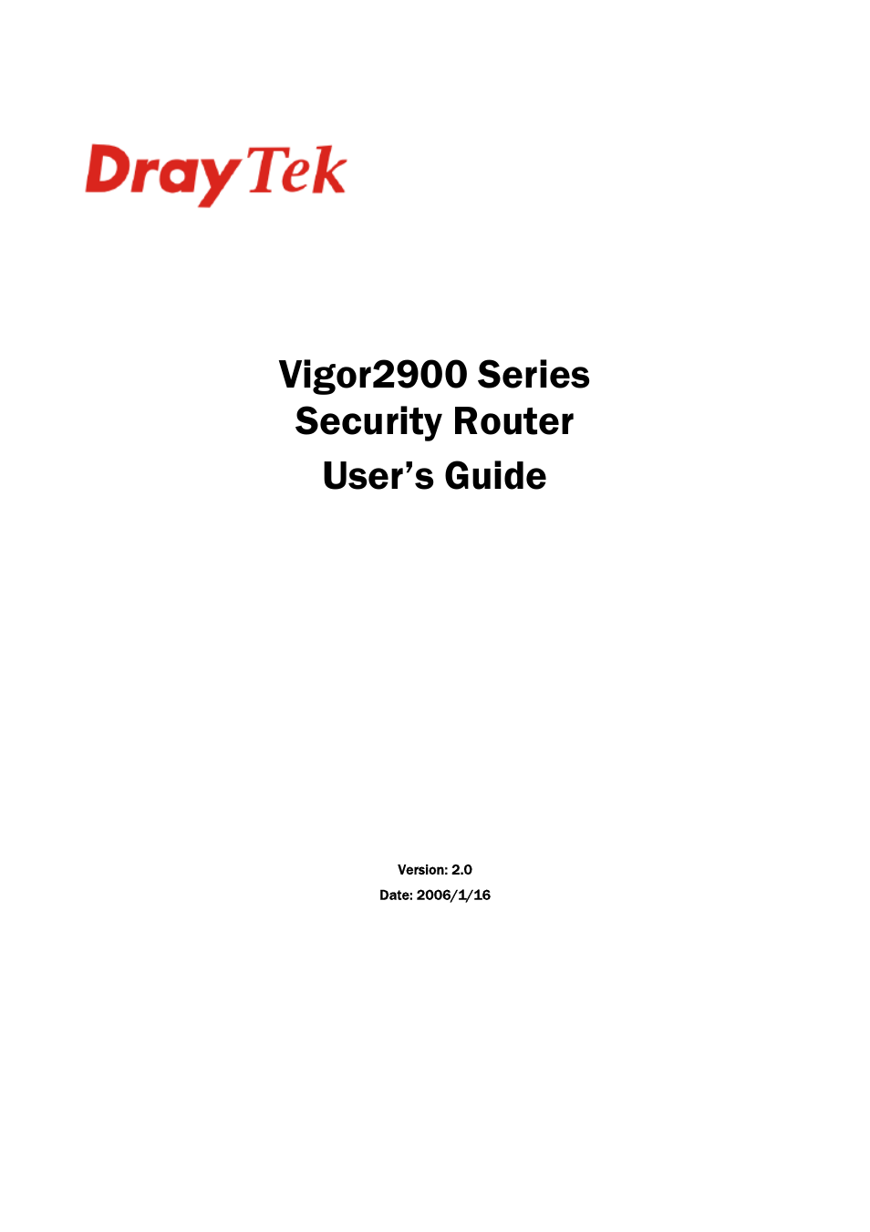 Draytek 2900 User Manual | 173 pages