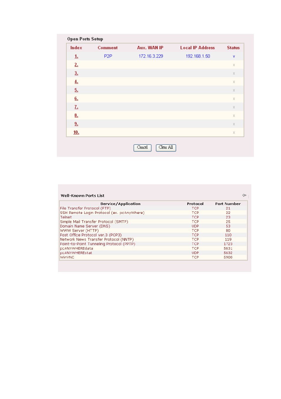 4 view well-known ports list, 5 multi-nat setup | Draytek 2900 User Manual | Page 71 / 173