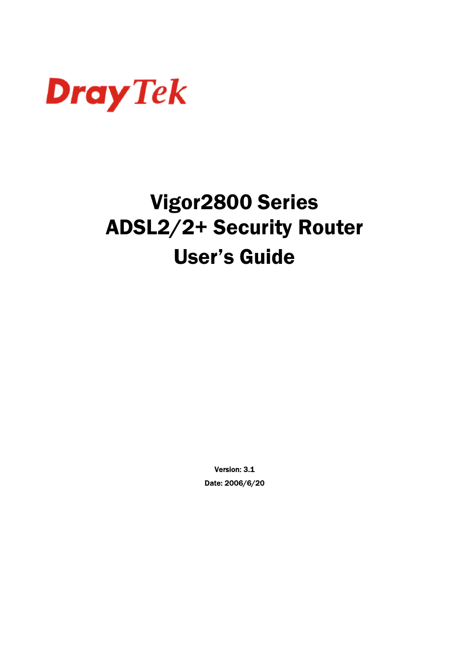 Draytek 2800 Series User Manual | 197 pages