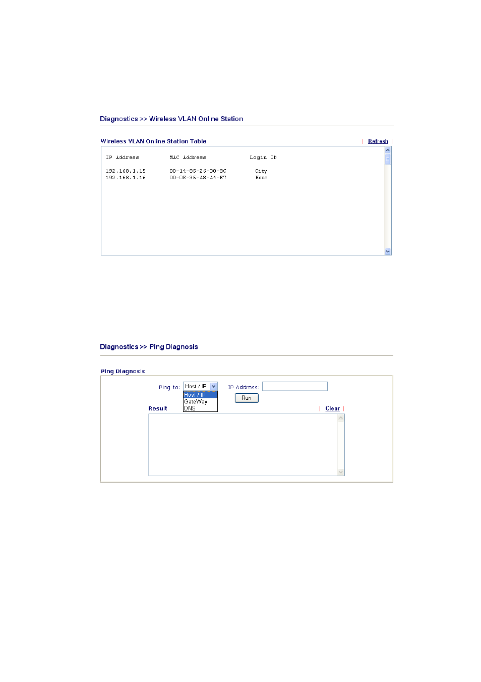 8 wireless vlan online station table, 9 ping diagnosis | Draytek 2800 Series User Manual | Page 159 / 197