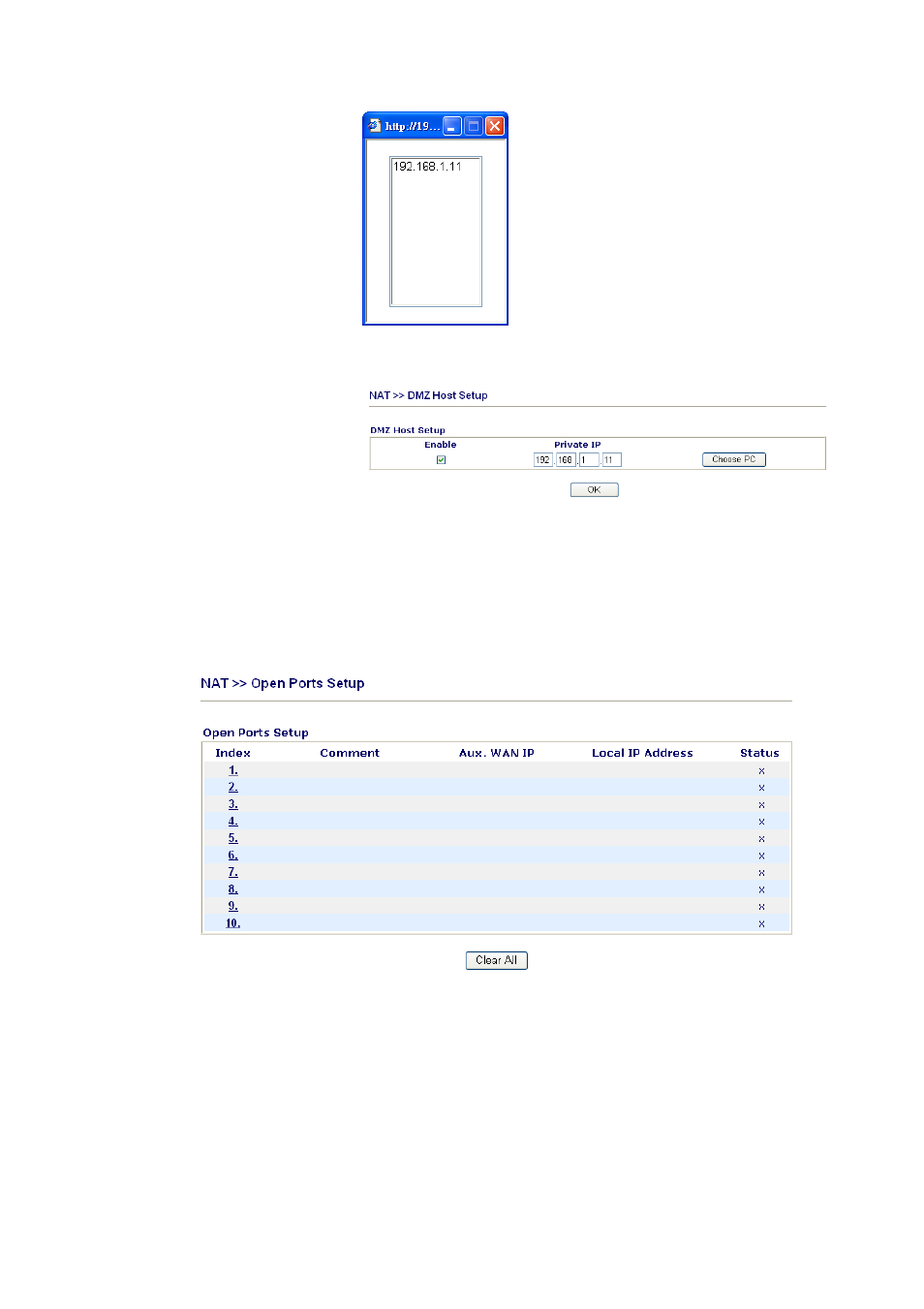 3 open ports | Draytek 2800 Series User Manual | Page 44 / 197