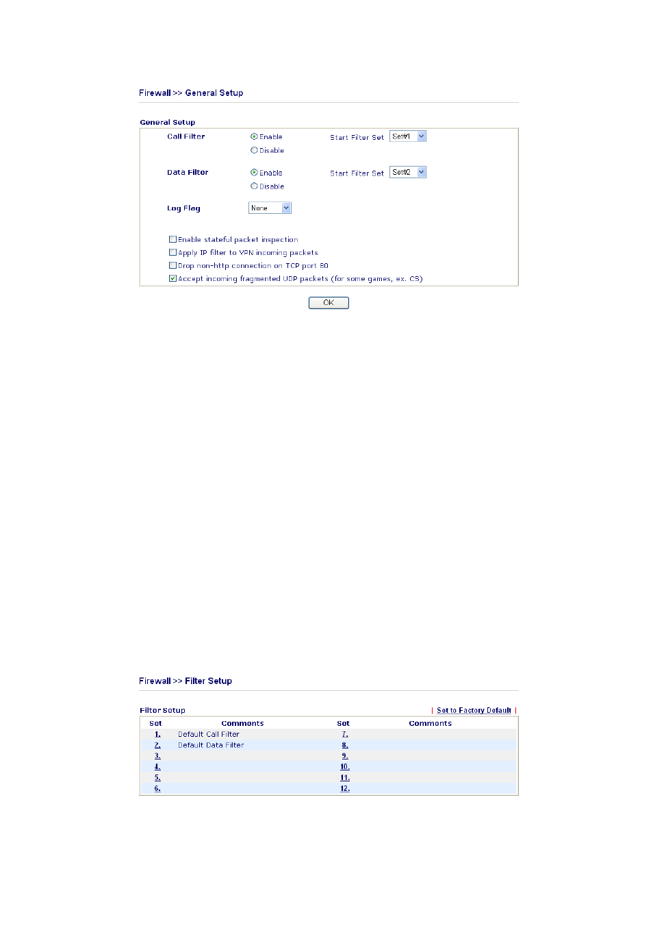 3 filter setup | Draytek 2800 Series User Manual | Page 50 / 197