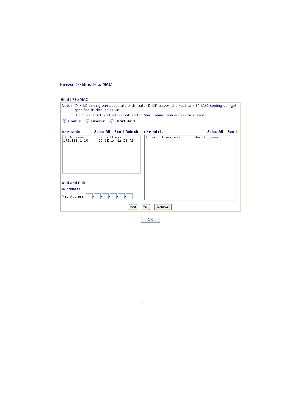 9 bind ip to mac | Draytek 2800 Series User Manual | Page 61 / 197
