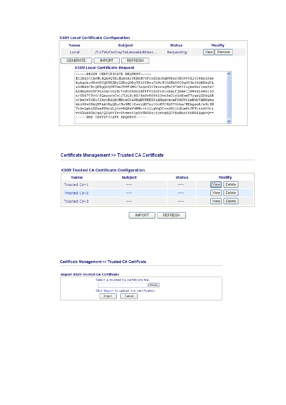 2 trusted ca certificate | Draytek 2800 Series User Manual | Page 96 / 197