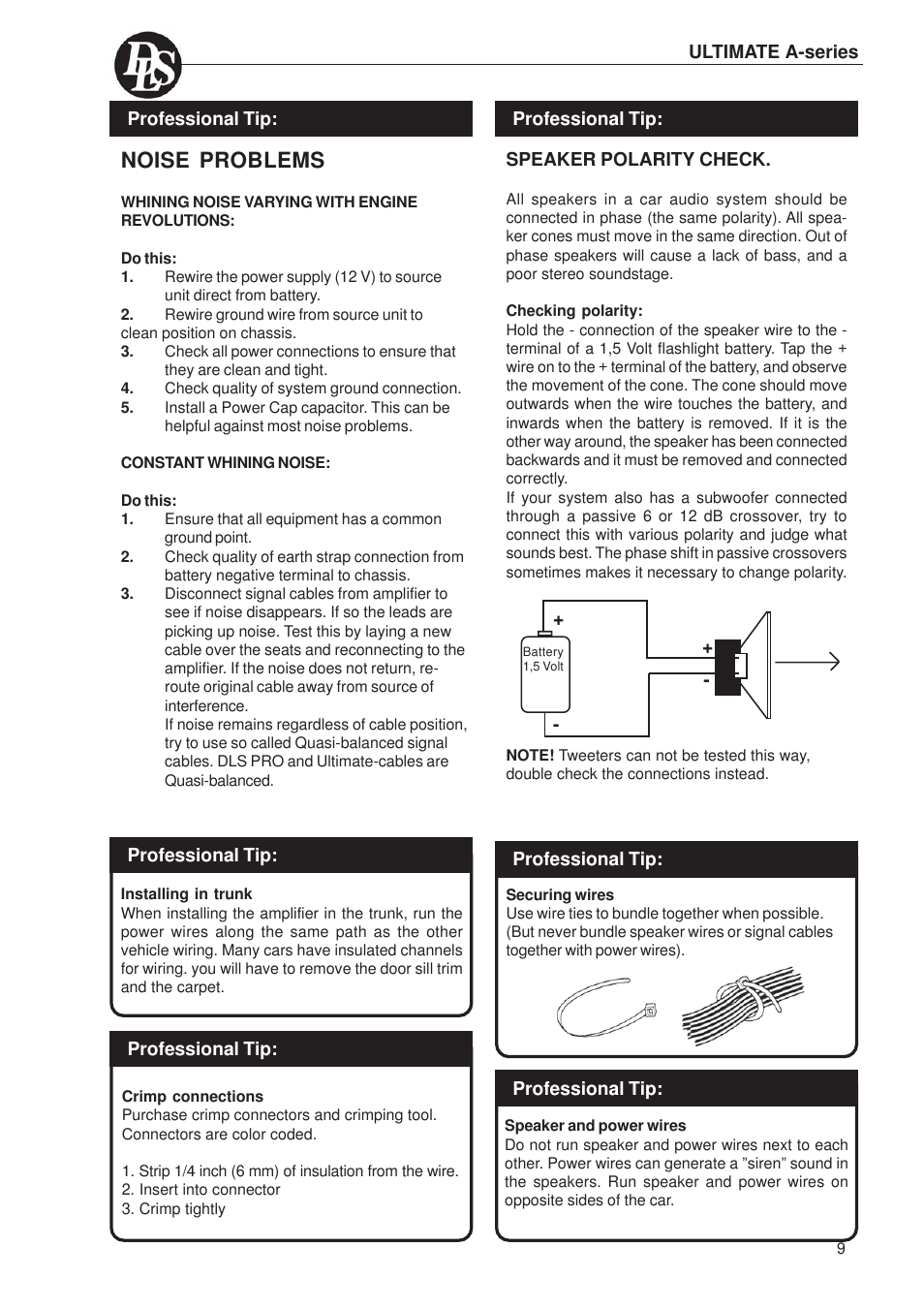 Noise problems | DLS Svenska AB A1 User Manual | Page 9 / 28