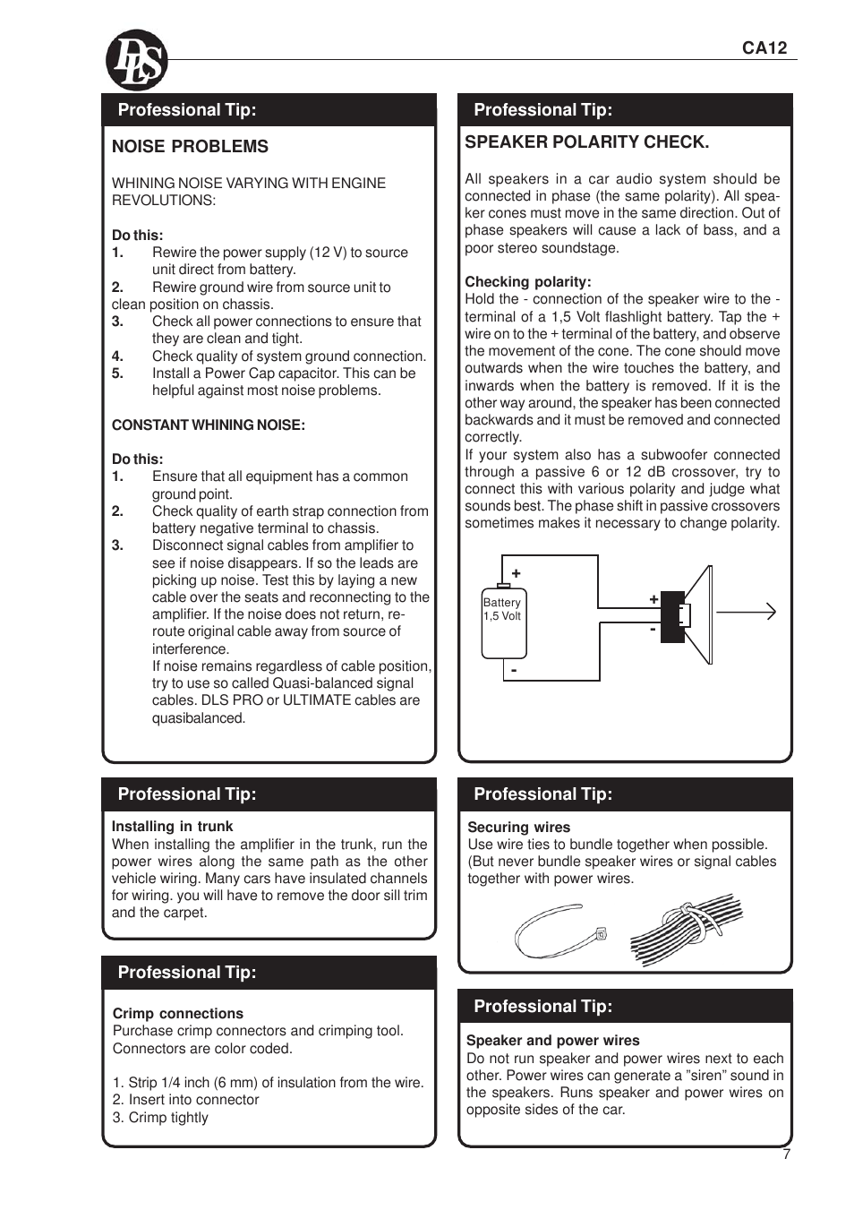 DLS Svenska AB DLS CA12 User Manual | Page 7 / 8