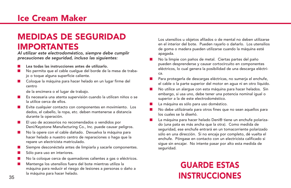 Ice cream maker | Deni Ice Cream Maker 2qt 5225 User Manual | Page 36 / 51