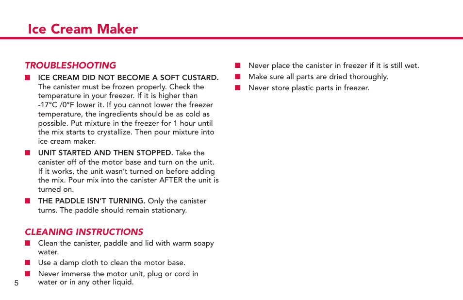 Ice cream maker | Deni Ice Cream Maker 2qt 5225 User Manual | Page 6 / 51