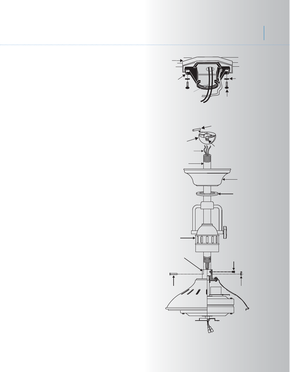 Kcl42-56+1l-300018-p4, Hatteras bay, Hanging the fan standard ceiling installation | Kichler 300018 User Manual | Page 5 / 15