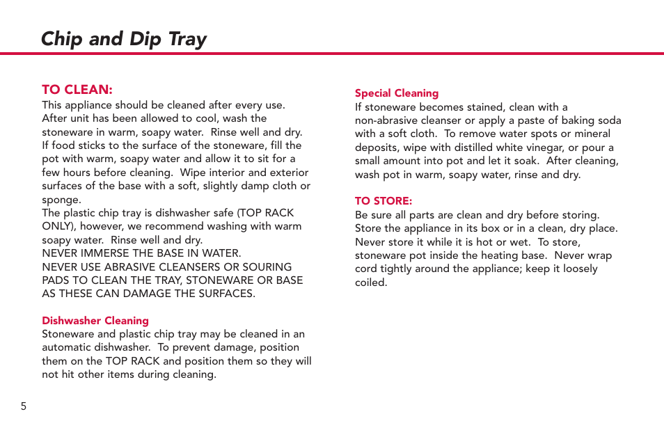 Chip and dip tray | Deni 15700 User Manual | Page 6 / 7