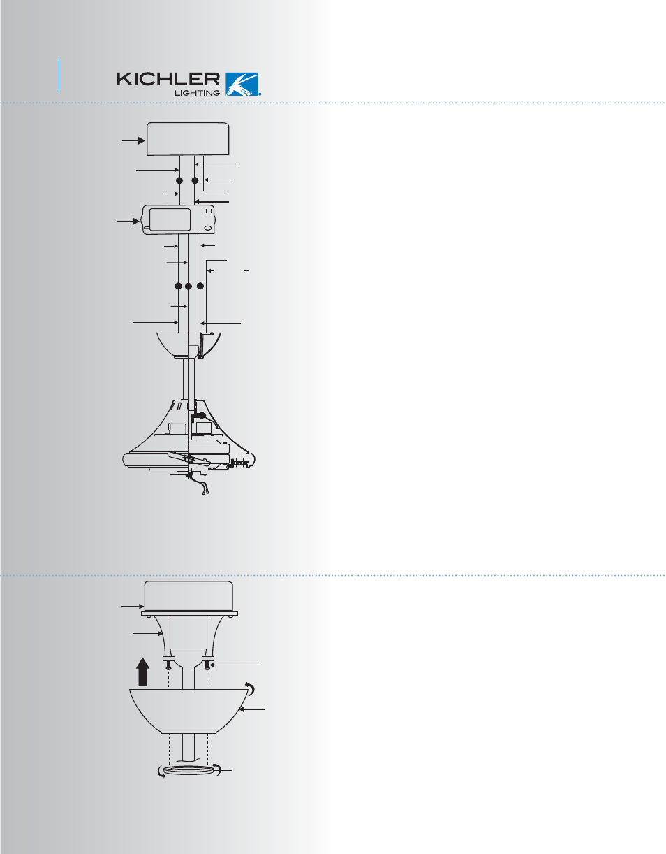 Kcl51+1l-300019-p7, Finishing the installation | Kichler 300019 User Manual | Page 8 / 14