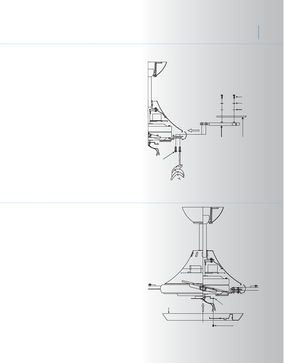 Kcl51+1l-300019-p8, Bellamy, Attaching the fan blades | Installing the light fixture | Kichler 300019 User Manual | Page 9 / 14