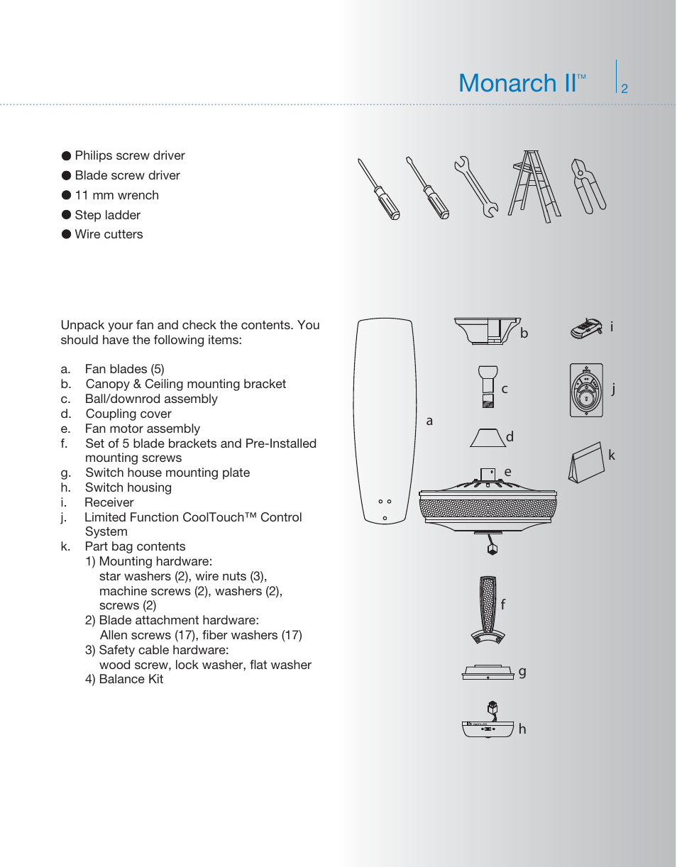 Ag757kcl-52-339013-p2, Monarch ii | Kichler 339013 User Manual | Page 3 / 15