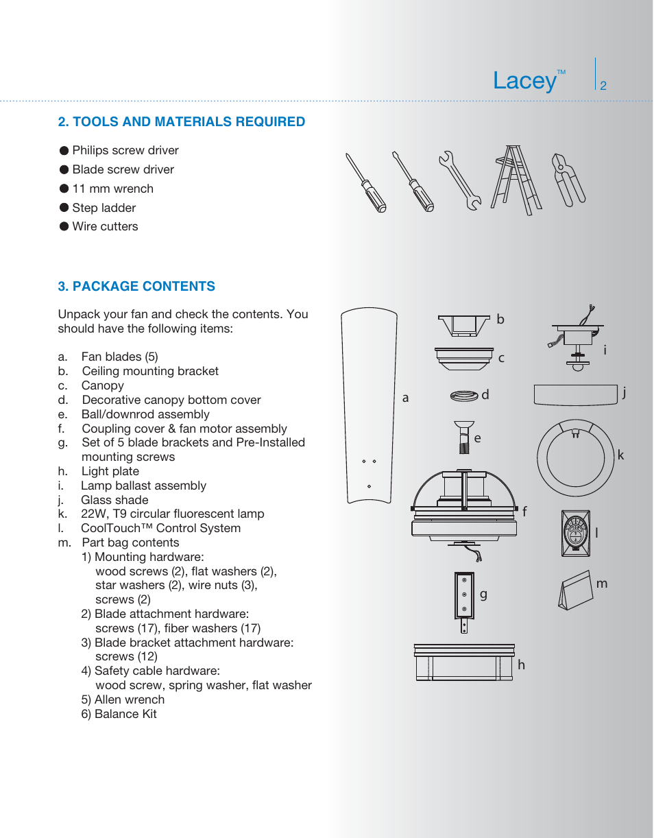 Kcl80-300181-p2, Lacey | Kichler 300181 User Manual | Page 3 / 16
