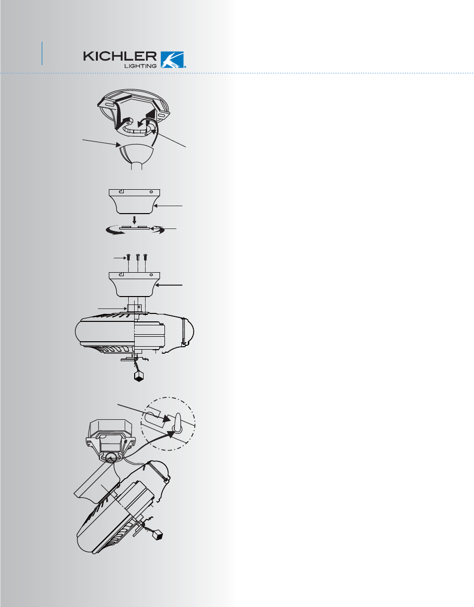 Al390kcl+3fdc-300994 p5, Close-to-ceiling installation | Kichler 339400 User Manual | Page 6 / 12
