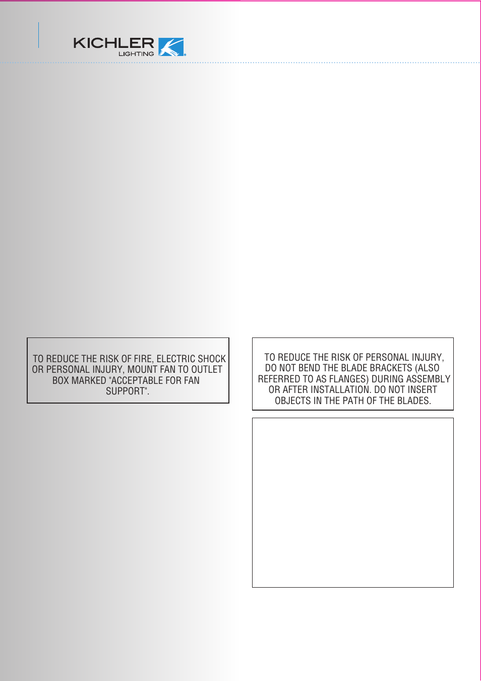 Kichler 310131 User Manual | Page 2 / 12