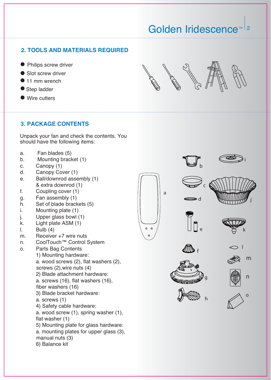Golden iridescence | Kichler 300000 User Manual | Page 3 / 15