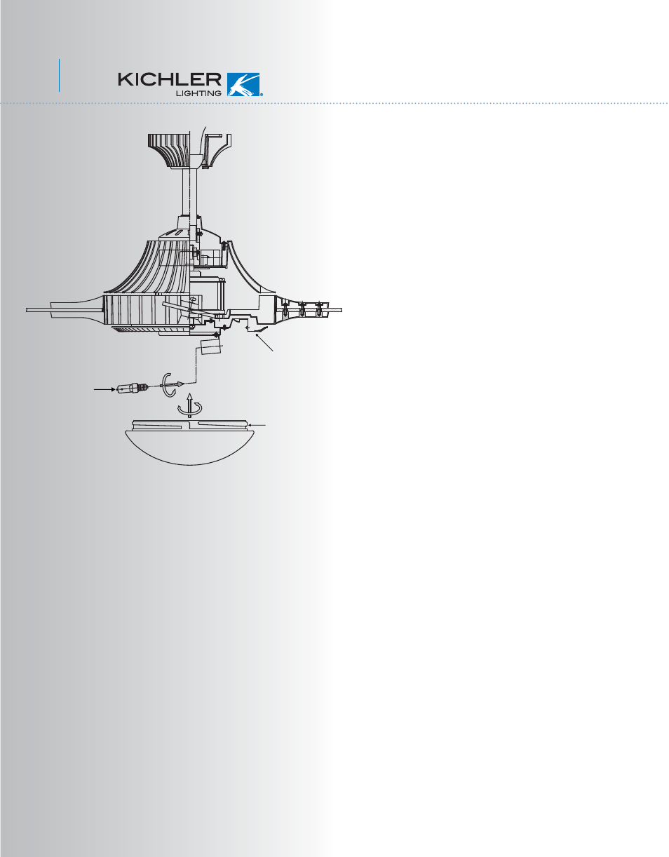 Kcl78-300136-p9, Installing the bulbs and glass shade | Kichler 300136 User Manual | Page 10 / 16
