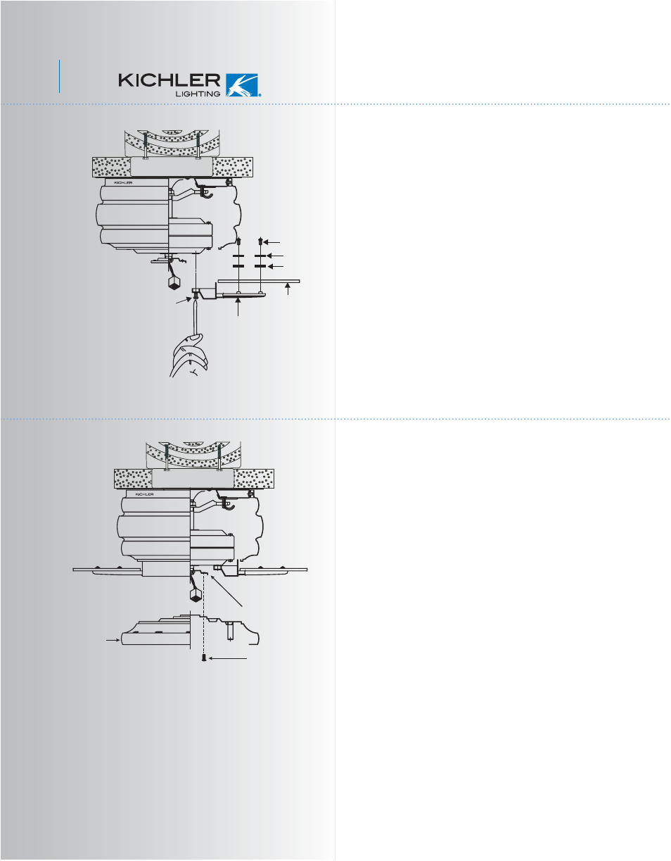 Attaching the fan blades, Installing the mounting plate | Kichler 300119 User Manual | Page 8 / 11