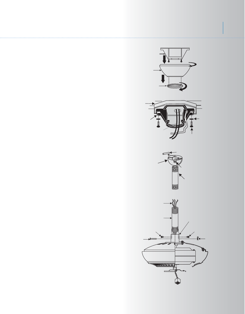 Yg208kcl-52a-300016-p4, 52" canfield select, Hanging the fan | Kichler 300016 User Manual | Page 5 / 12