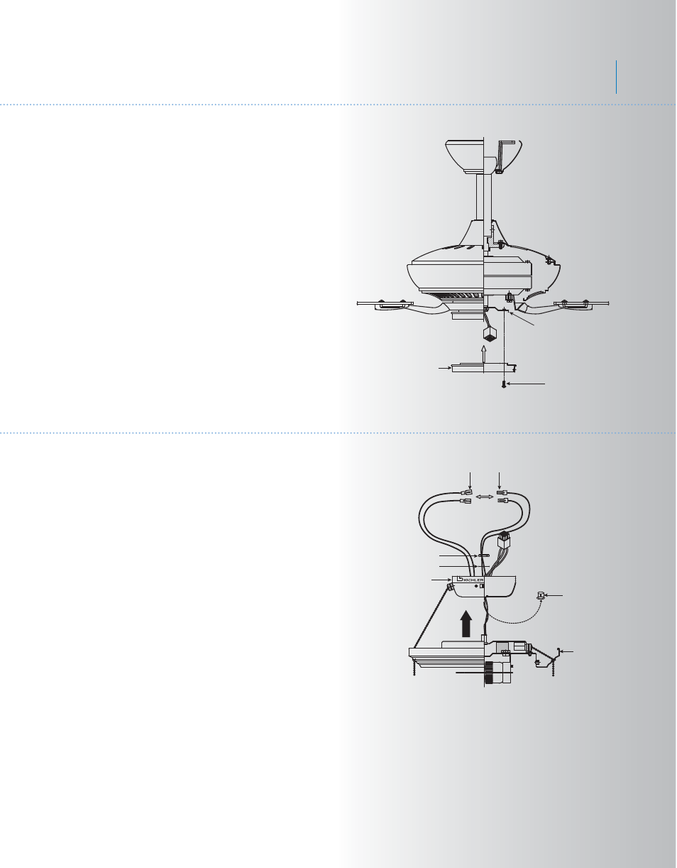 Yg208kcl-52a-300016-p8, 52" canfield select, Installing the mounting plate | Installing the light fixture | Kichler 300016 User Manual | Page 9 / 12