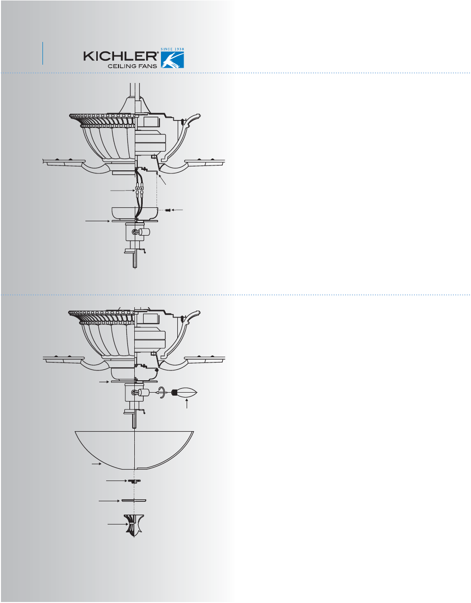Installing the light bulb & glass shade, Installing the light plate | Kichler 300012 User Manual | Page 10 / 14