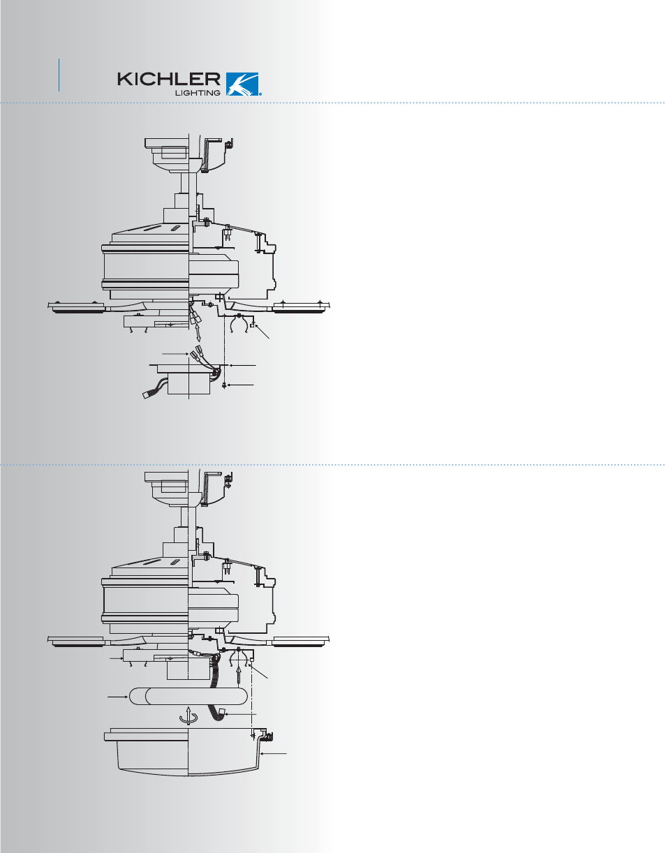 Kcl84-300140-p9, Installing the lamp and glass shade, Installing the lamp ballast assembly | Kichler 300140 User Manual | Page 10 / 14