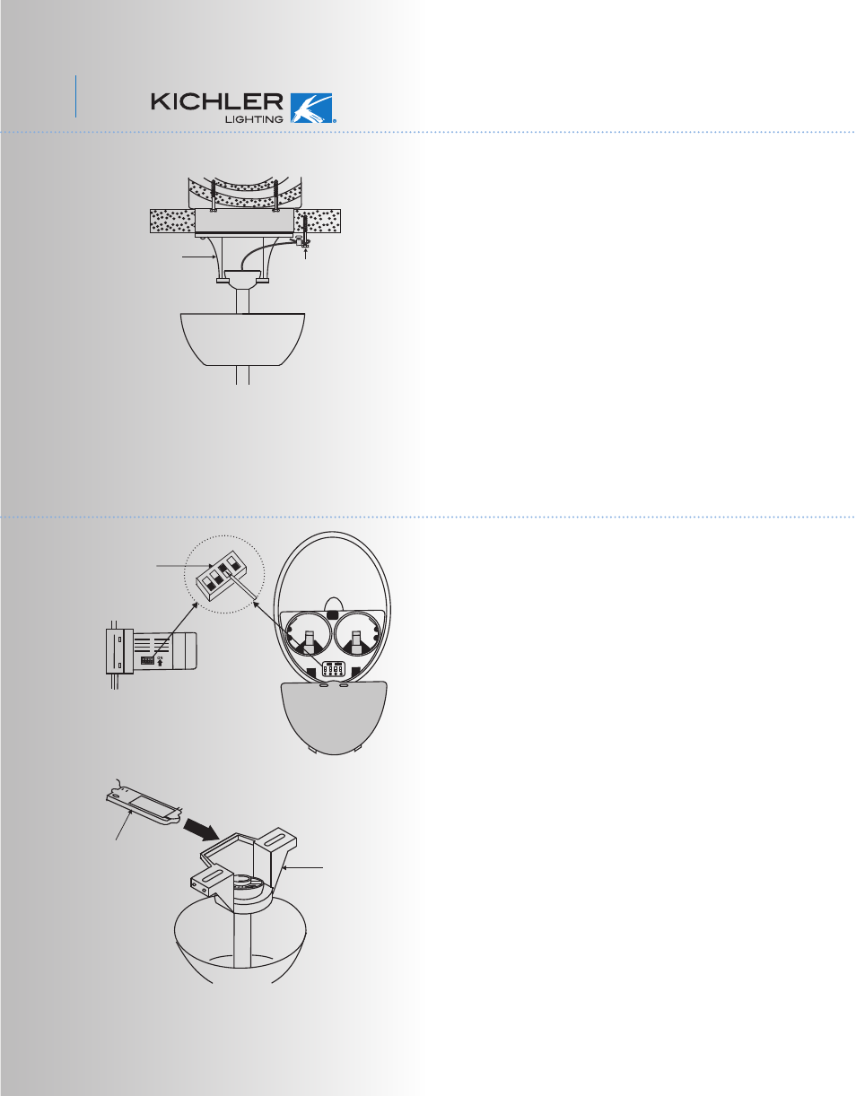 Kcl101-300142-p7, Electrical connections, Installation of safety support | Kichler 300142 User Manual | Page 8 / 15