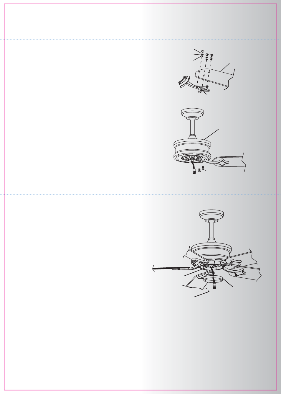 Chicago, Attaching the fan blades, Installating the mounting plate | Kichler 300001 User Manual | Page 9 / 14