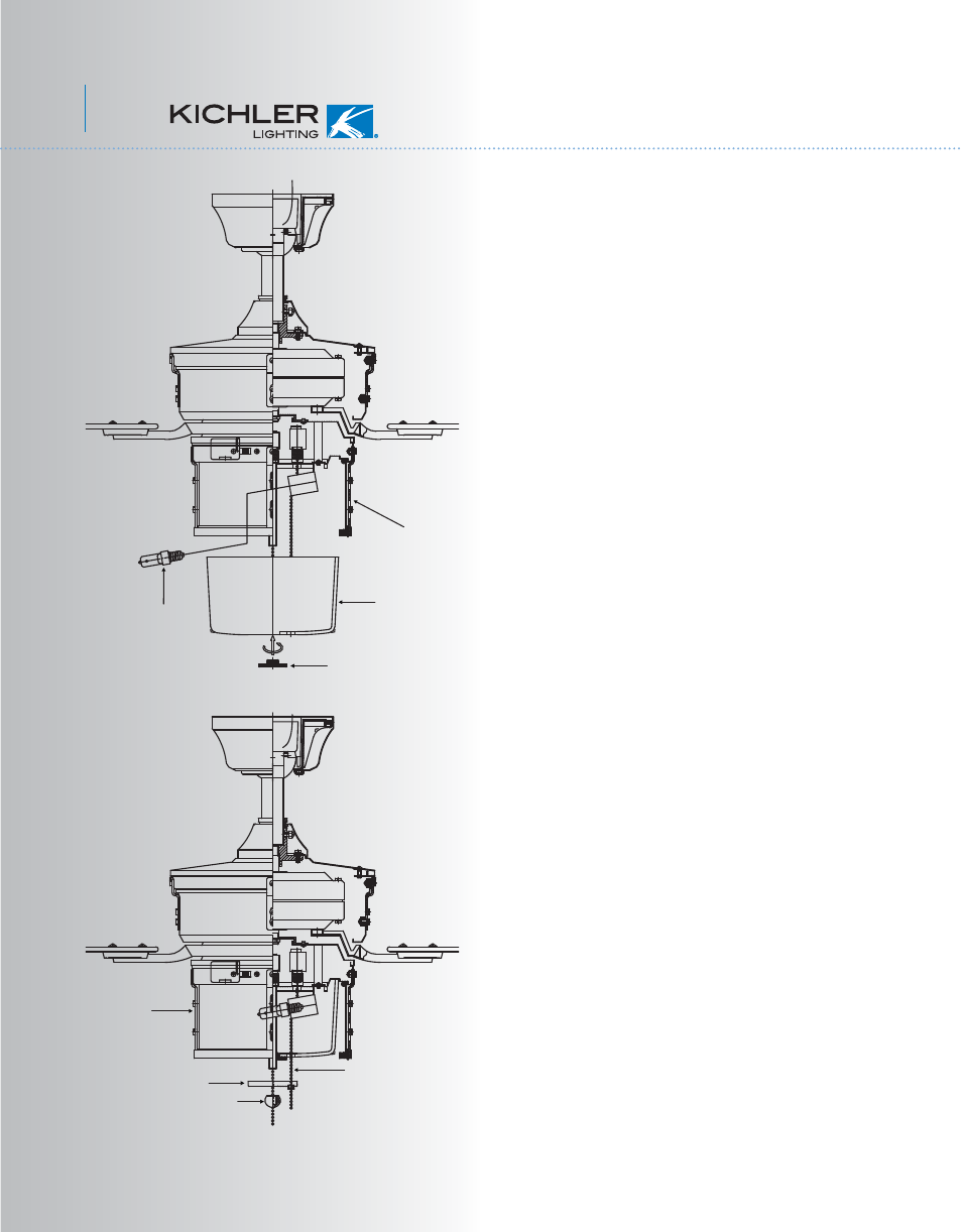 Kcl113-310105-p9, Installing the lamp and glass shade | Kichler 310105 User Manual | Page 10 / 12